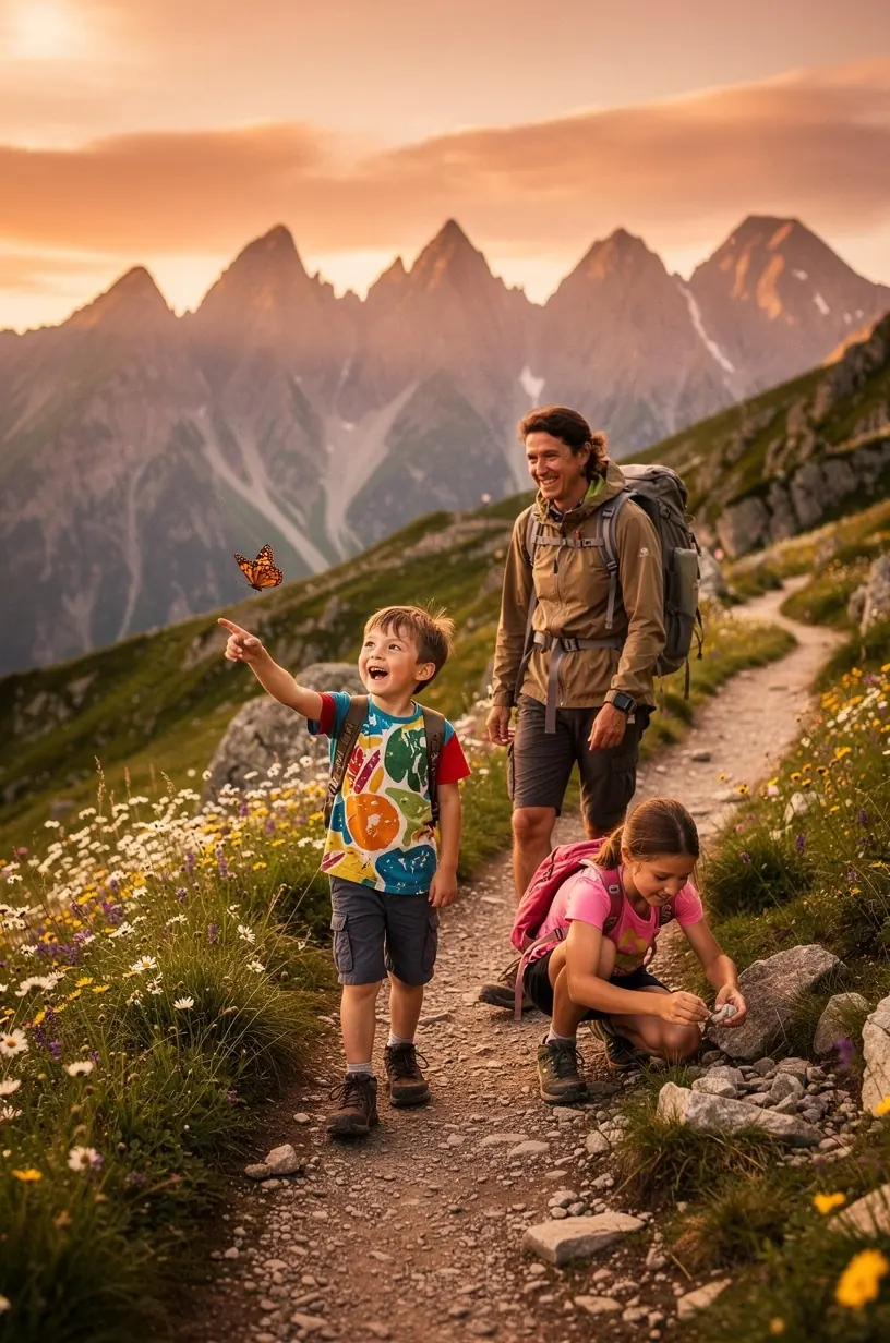 Rodinná prechádzka po zelenej turistickej trase v malebnej slovenskej prírode s deťmi.